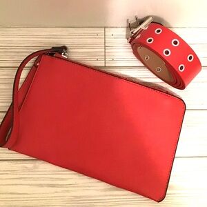 Womenswear Red Wristlet & Belt Bundle